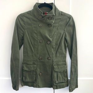 H&M army, green blazer, size 2